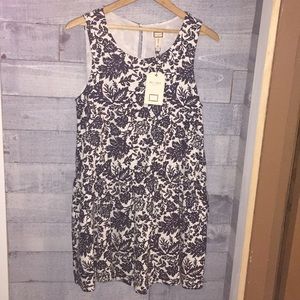 Mo:vint Sz Small Navy Blue/White Dress w/pockets